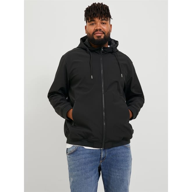 Mens Softshell Hooded Jacket Plus Size