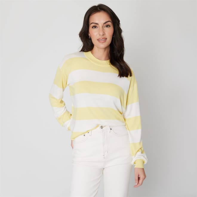 Stripe Crew Neck Regular Fit Sweater