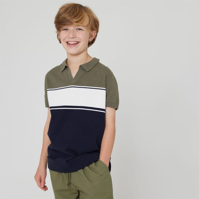 Panel Polo Regular Fit Knitted Shirt