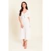 Tie Front Scoop Neck Midi A-Line Dress