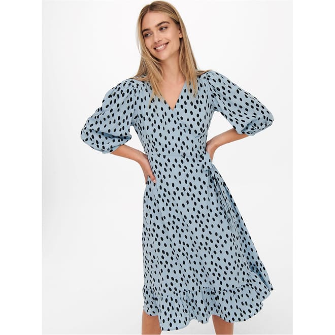 Olivia V-Neck Midi Wrap Dress