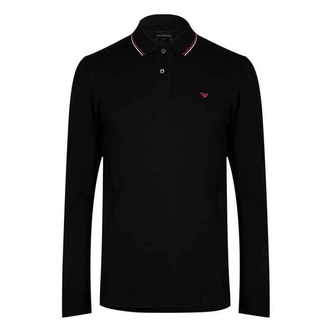 Long Sleeved Tipped Polo Shirt