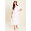 Broderie Collared Neck Midi Dress