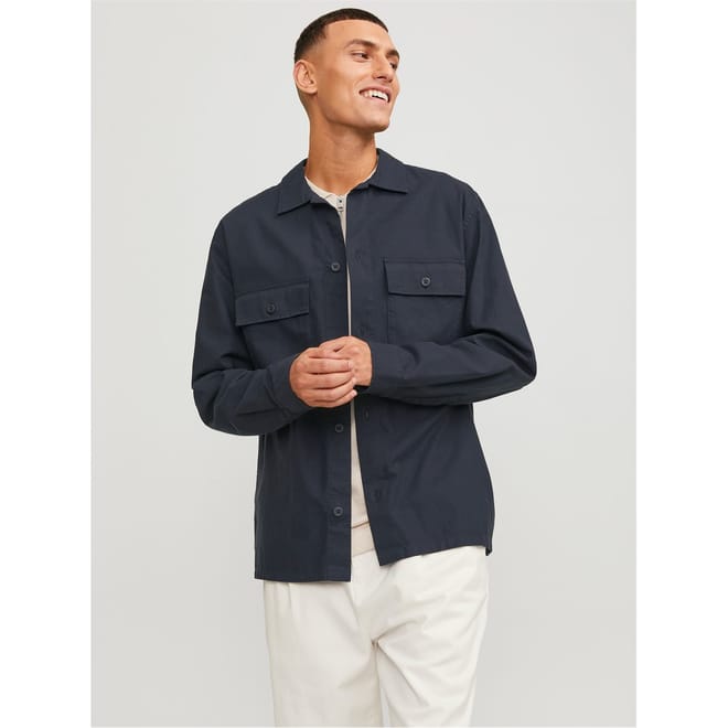 Venice Linen Blend Long Sleeve Overshirt
