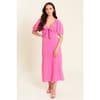 Tie Front Scoop Neck Midi A-Line Dress