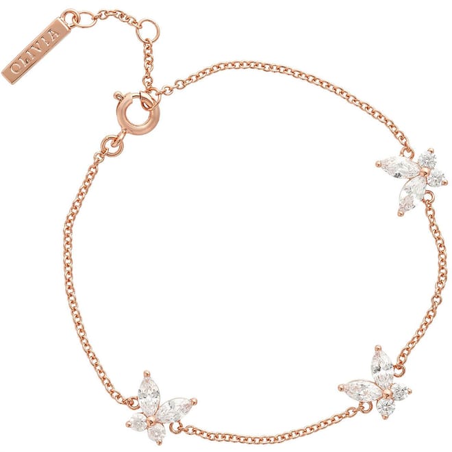 Burton Sparkle Butterfly Marquise Butterfly Bracelet Rose Gold
