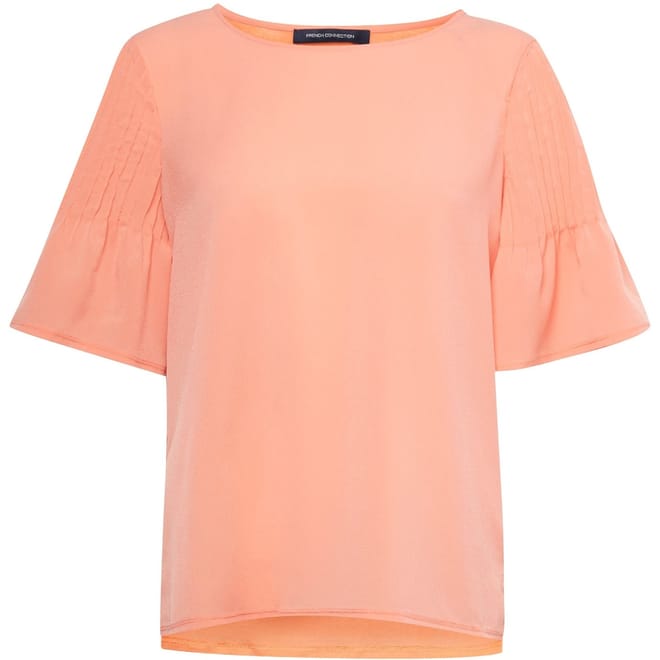 Crepe Pintuck Shoulder T-Shirt