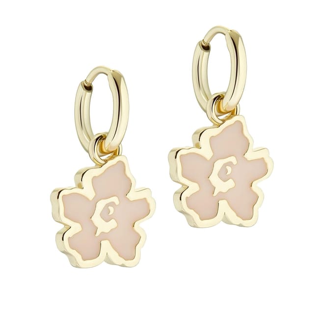 Flower Enamel Huggie Earrings