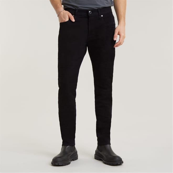 Slim Fit Jeans In Blue Black Stretch Denim