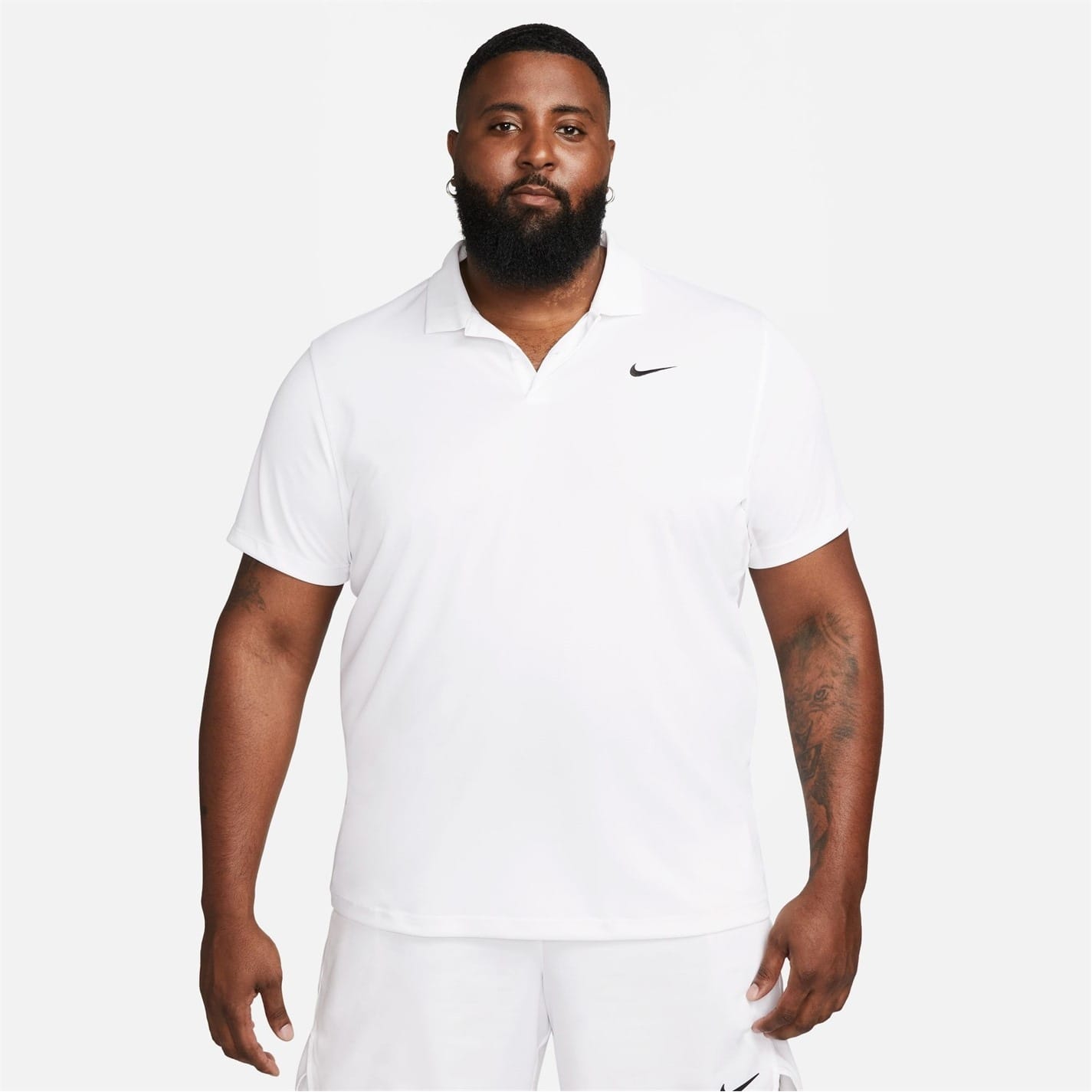 White Nike Mens Dri Fit Tennis Polo Get The Label