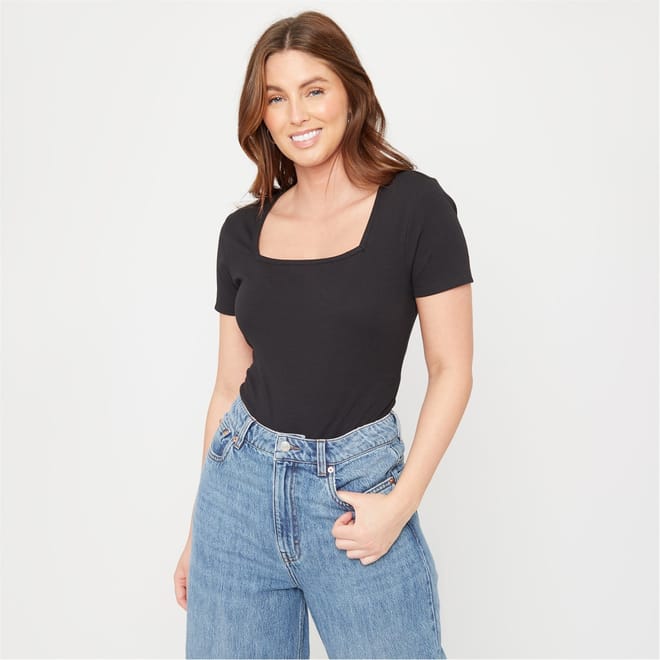 Square Neck Snug Fit Bodysuit