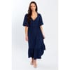 V-Neck Midi Wrap Dress
