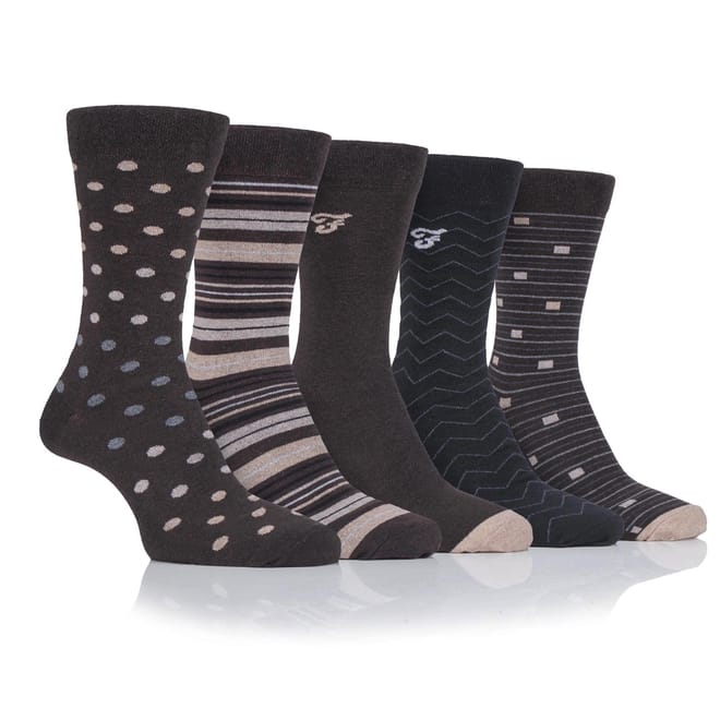 5 Pack Pattern Socks Mens