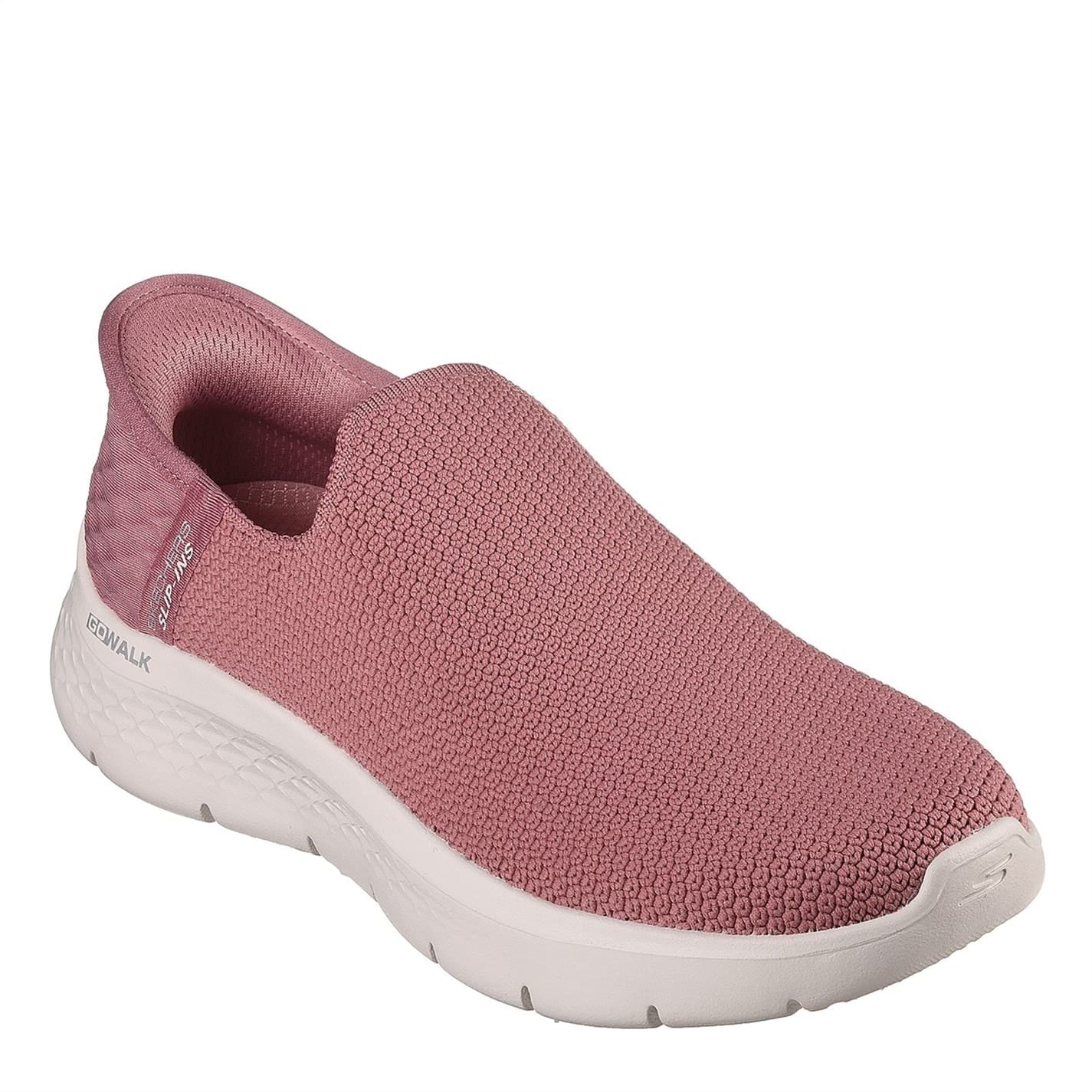 Skechers Womens Stretch Fit Knit Slip Ins Slip On Runners in Pink