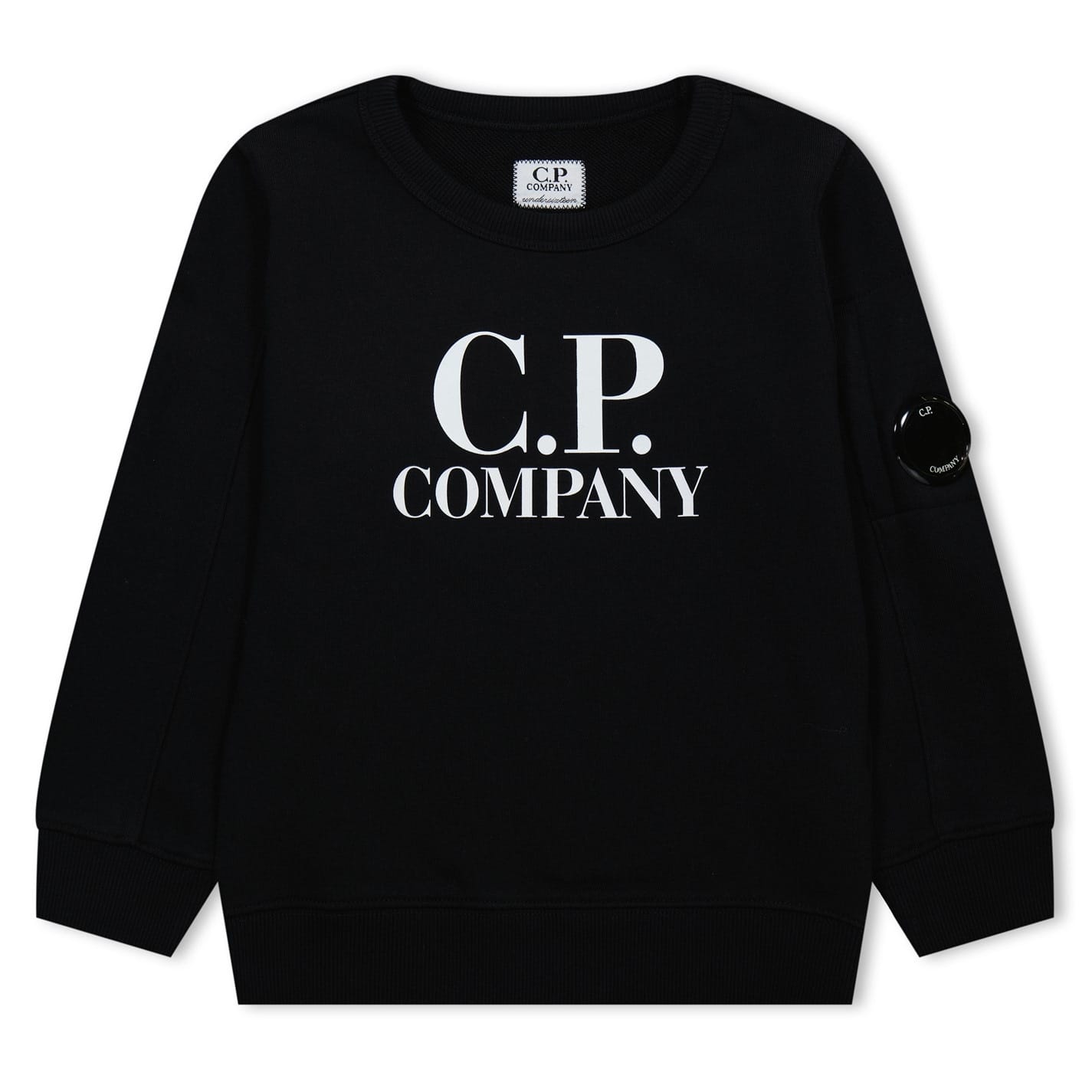 Black C.P. Company Basic Fleece Logo Sweatshirt Junior Get The Label