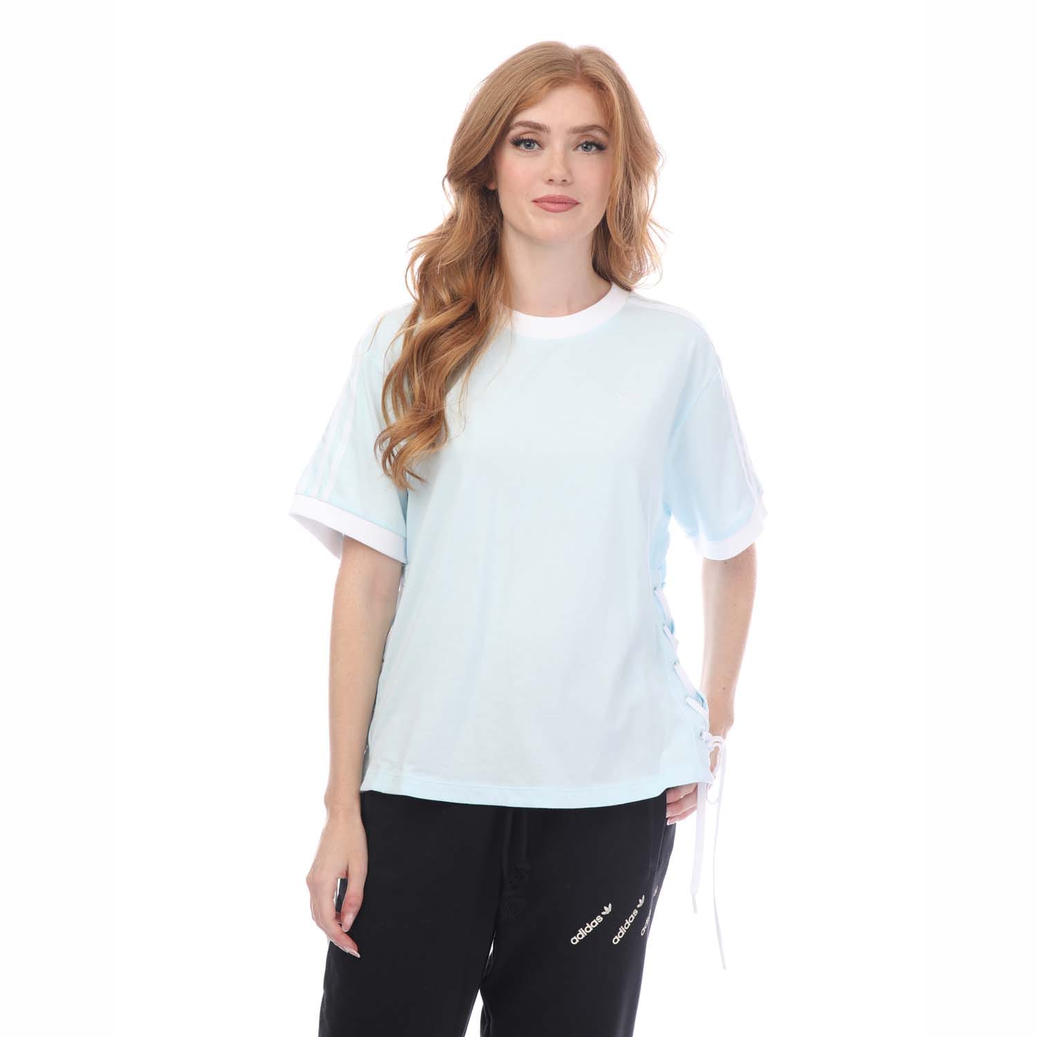 Light Blue adidas Originals Always Original Laced T Shirt Plus Size Get The Label