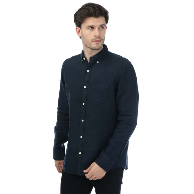 Regular Fit Garment Dyed Linen Shirt