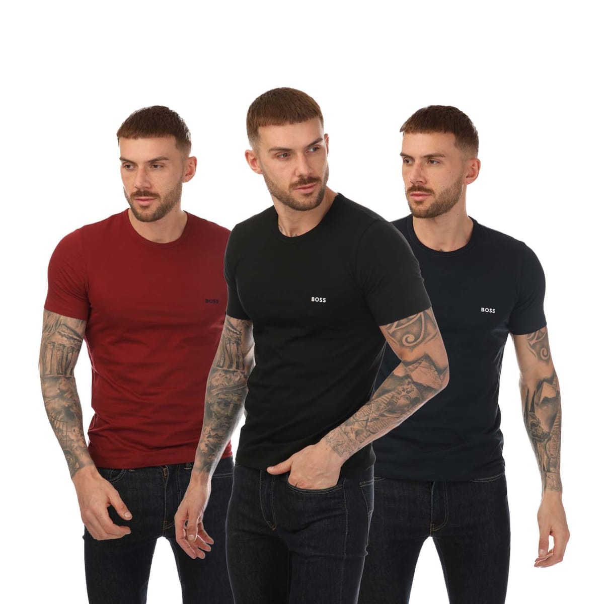 HUGO Men's Mens 3 Pack Underwear Logo T-Shirt - Various - Size: Regular/36