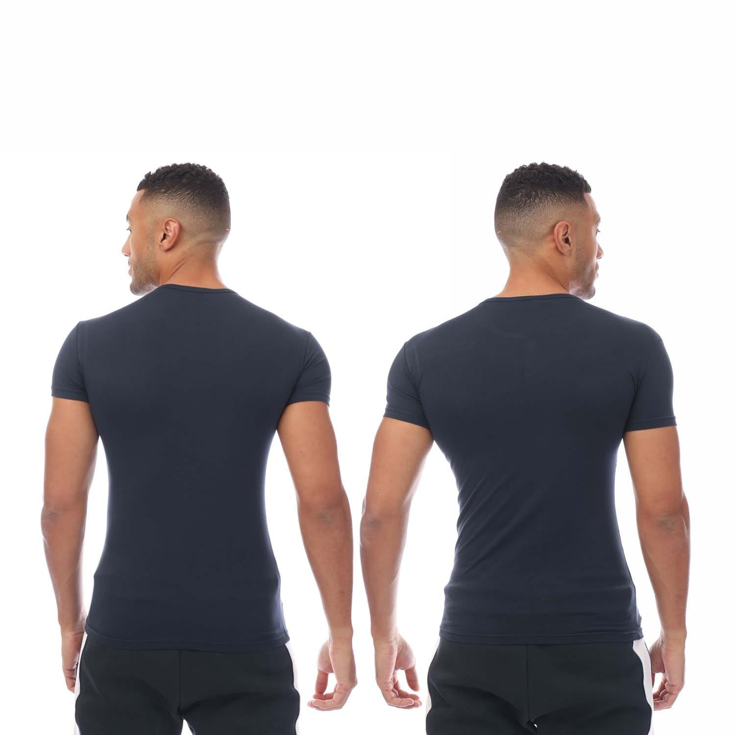 Navy Emporio Armani 2 Pack Underwear Logo T-Shirt - Get The
