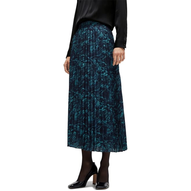 10256712 Midi Marble Patterned A-Line Skirt