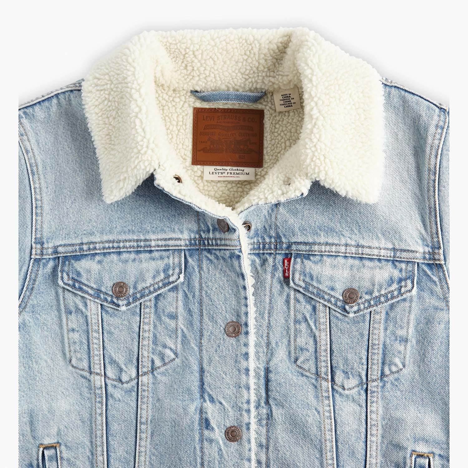 Light Blue Levis Original Sherpa Trucker Jacket Get The Label