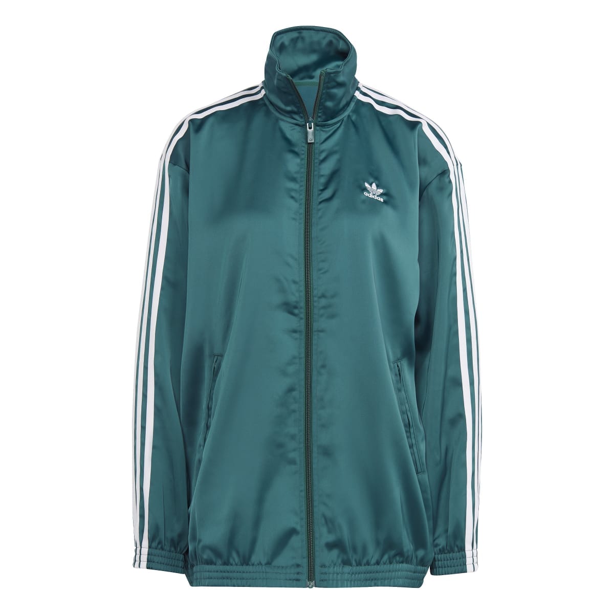 Green adidas Originals Loose Satin Track Top Get The Label