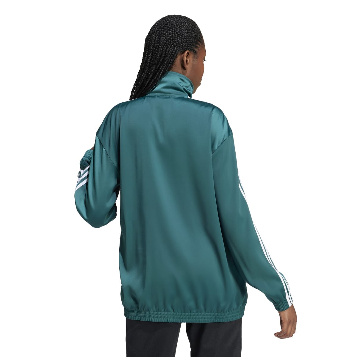 Green adidas Originals Loose Satin Track Top - Get The Label