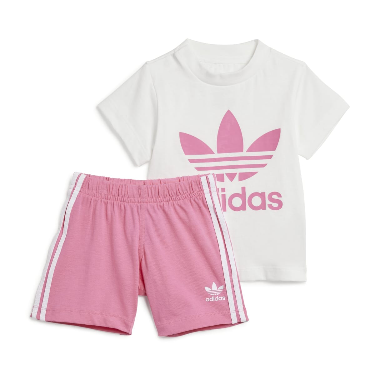 Pink adidas Originals Infants Trefoil Shorts T Shirt Set Get The Label