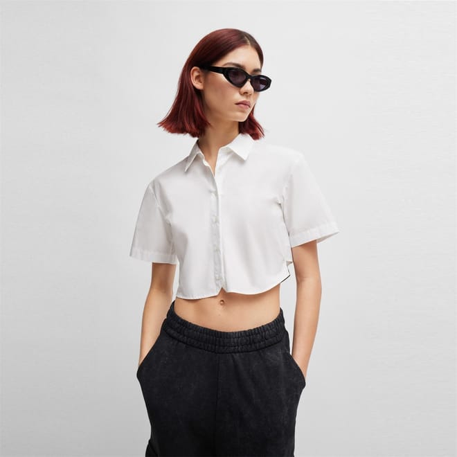 Cropped Regular Fit Blouse