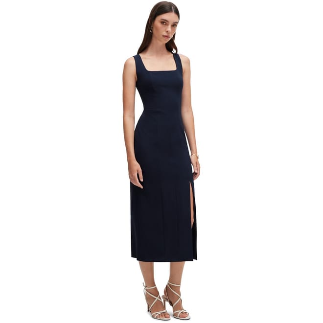 Square Neck Midi Bodycon Dress
