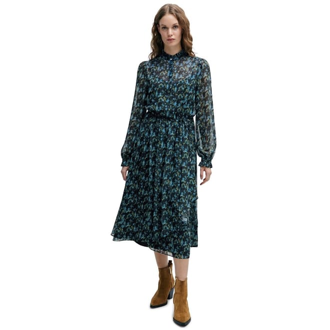 C Dusica High Neck Midi A-Line Dress