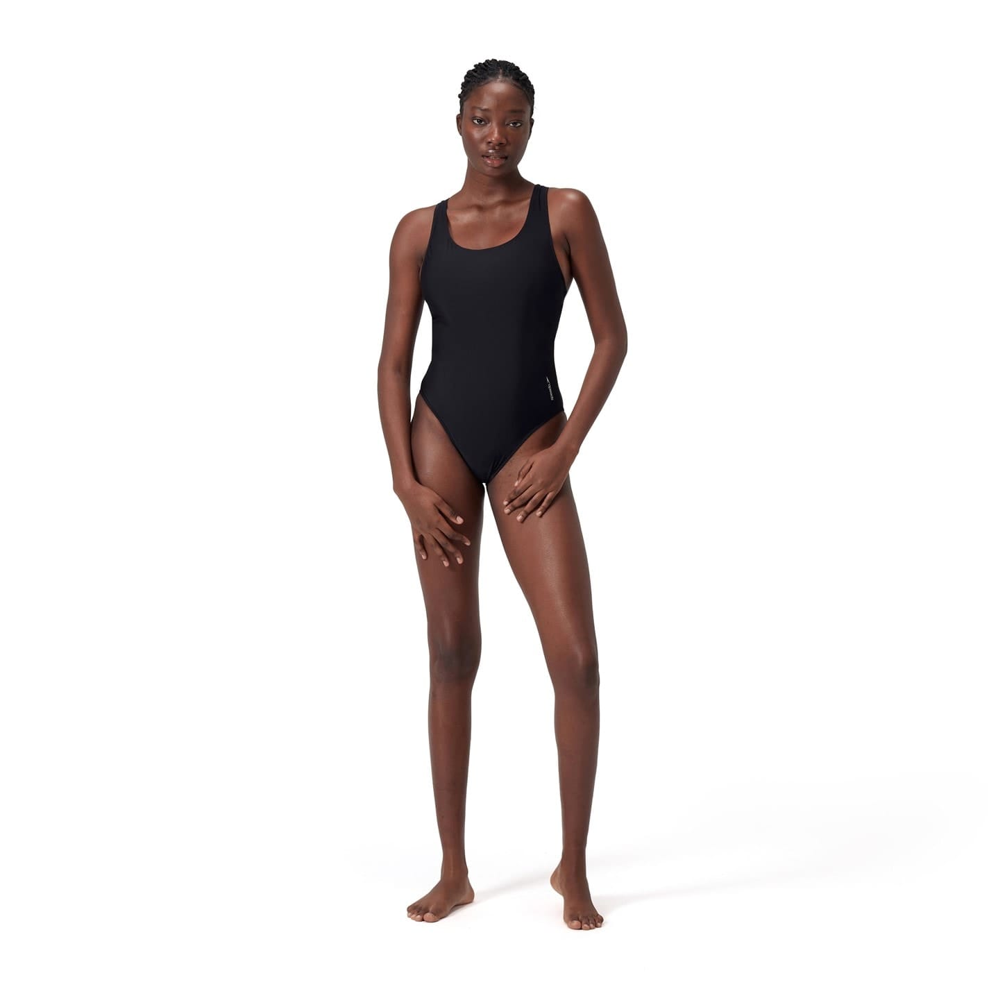 Black Speedo Womens Solid Scoop With Mesh One Piece Get The Label