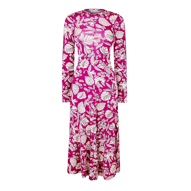 Aloria Crew Neck Midi A-Line Dress