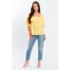 Square Neck Short Sleeve Blouse