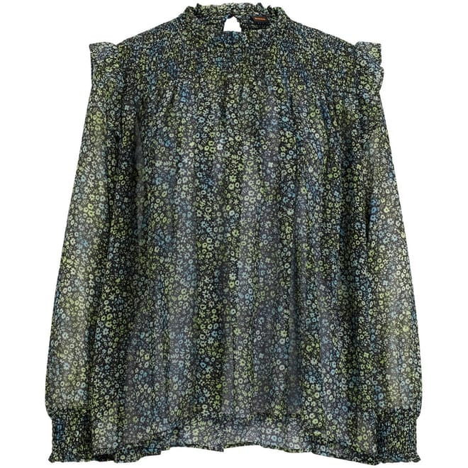 High Neck Long Sleeve Blouse
