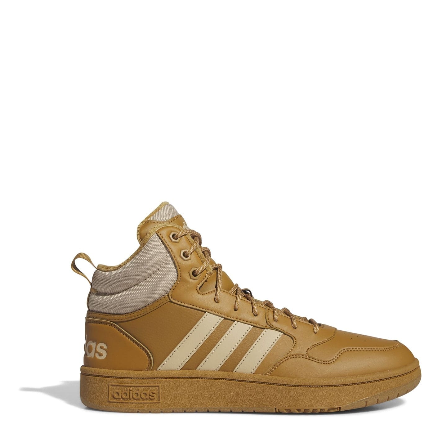 Beige adidas Hoops 3.0 Mid Lifestyle Basketball Classic Fur Lining Winterized Shoes Get The Label