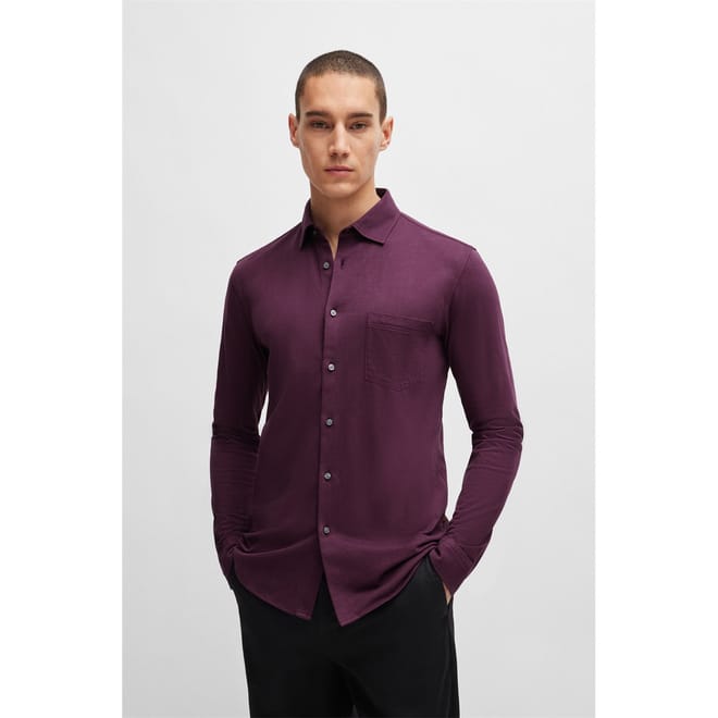 Garment-Dyed Slim-Fit Shirt