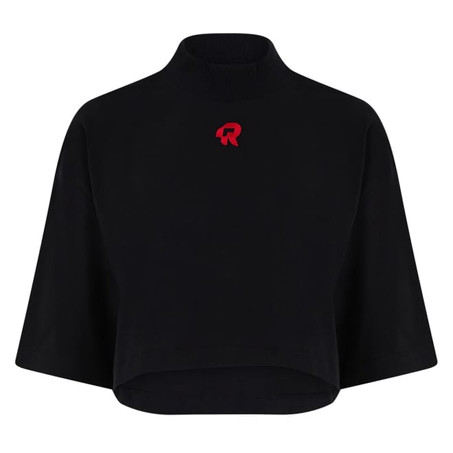 Cropped Mock Neck Regular Fit T-Shirt