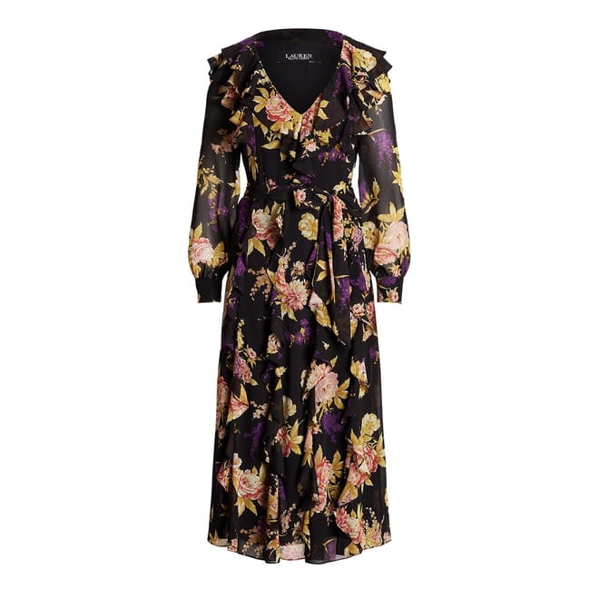 Ruffle Trim Georgette Dress