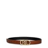 Logo Reversible Leather Skinny Belt