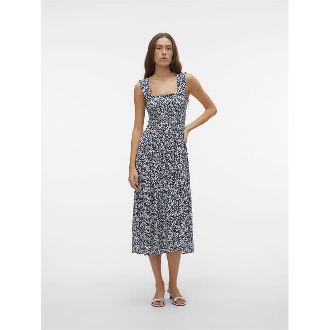 Menny Square Neck Midi Dress