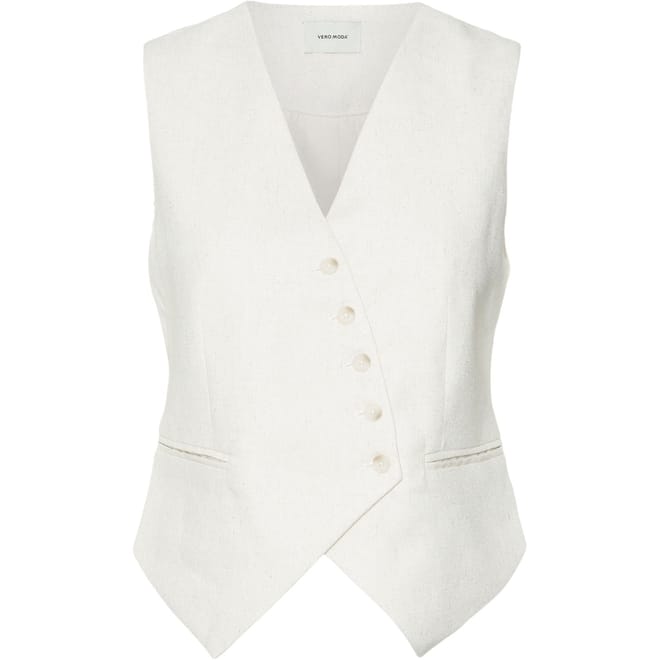 Linen Regular Fit Short Vest