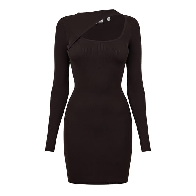 Cut Out Ribbed Mini Dress