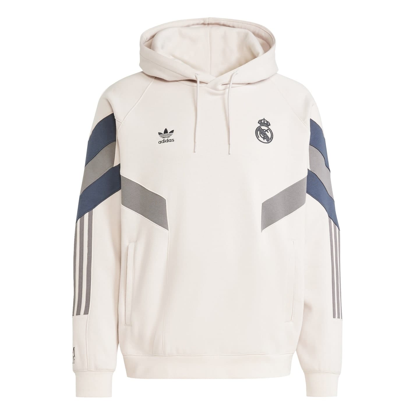 Grey adidas Real Madrid Originals Hoodie Adults Get The Label